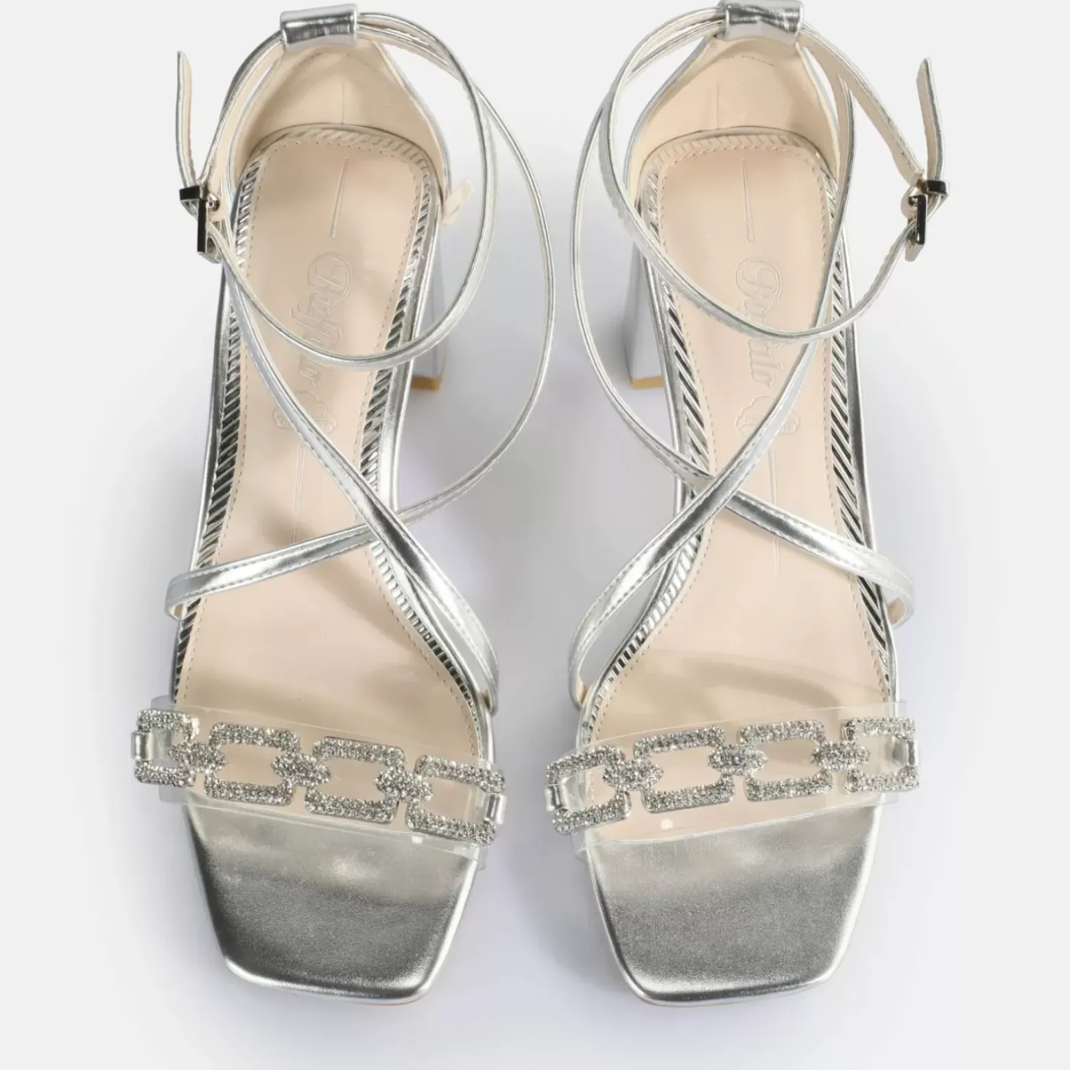 Best BUFFALO April Glam Sandales A Talon Veganes Argent