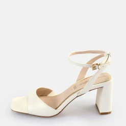 Cheap BUFFALO April Neat Sandales A Talon Veganes Perle Blanc