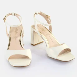 Cheap BUFFALO April Neat Sandales A Talon Veganes Perle Blanc