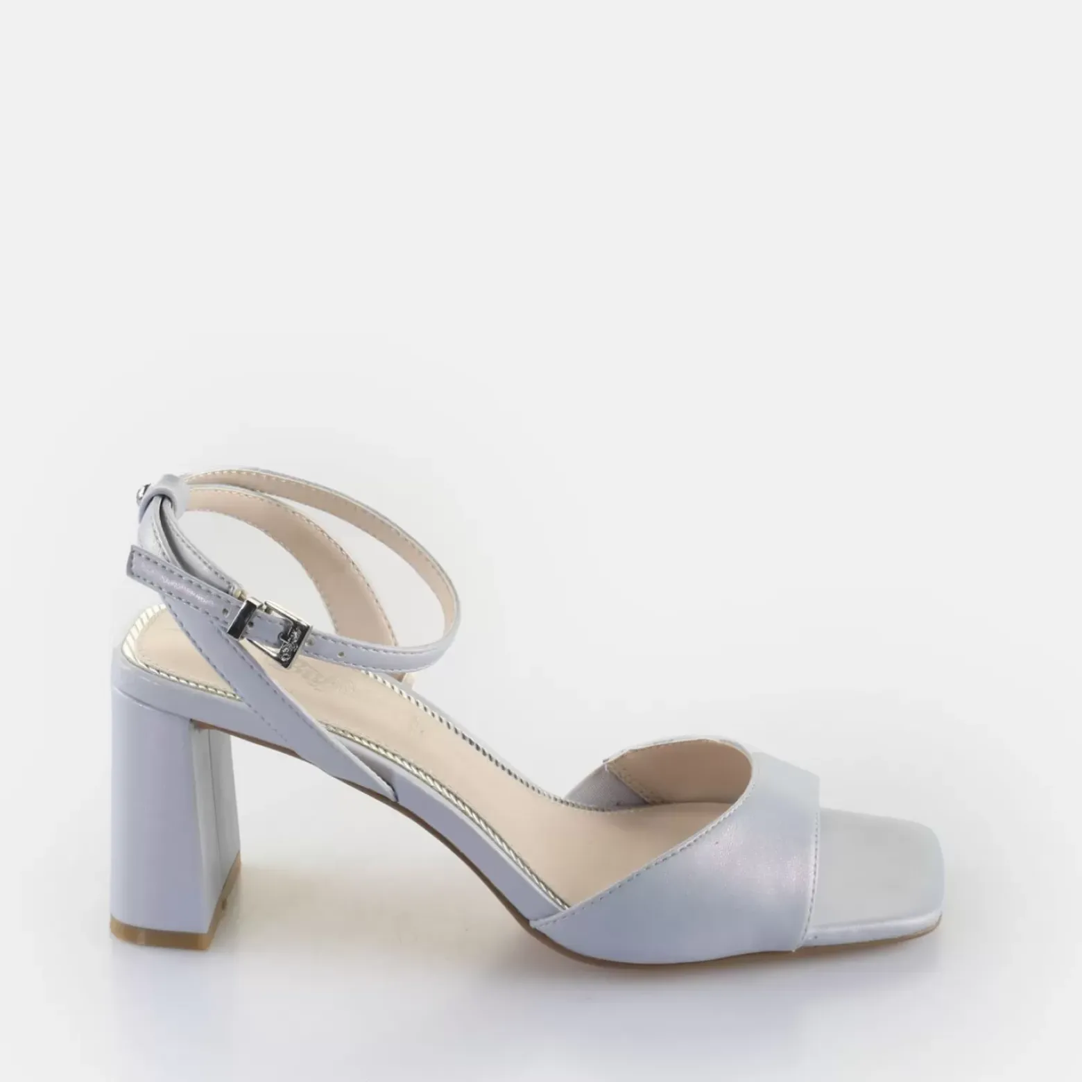 Best Sale BUFFALO April Neat Sandales A Talon Veganes Bleu Clair Perle Blau