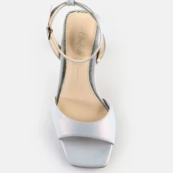 Best Sale BUFFALO April Neat Sandales A Talon Veganes Bleu Clair Perle Blau