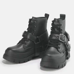 Hot BUFFALO Aspha Biker Men Bootie Vegan Noir