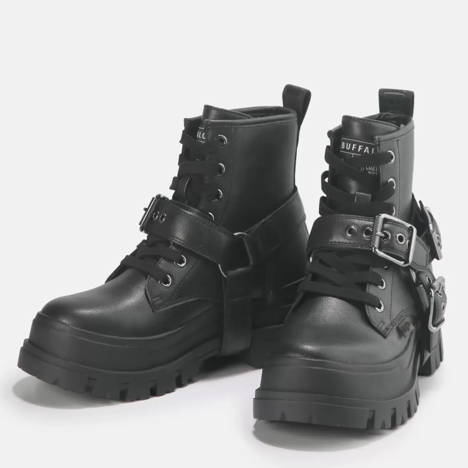 Hot BUFFALO Aspha Biker Men Bootie Vegan Noir