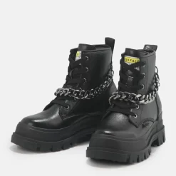 Clearance BUFFALO Aspha Chain Bottines Hautes Veganes Noir