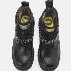 Clearance BUFFALO Aspha Chain Bottines Hautes Veganes Noir
