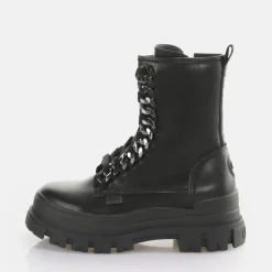 Online BUFFALO Aspha Chain Laceup Mid Bottines Vegan Noir