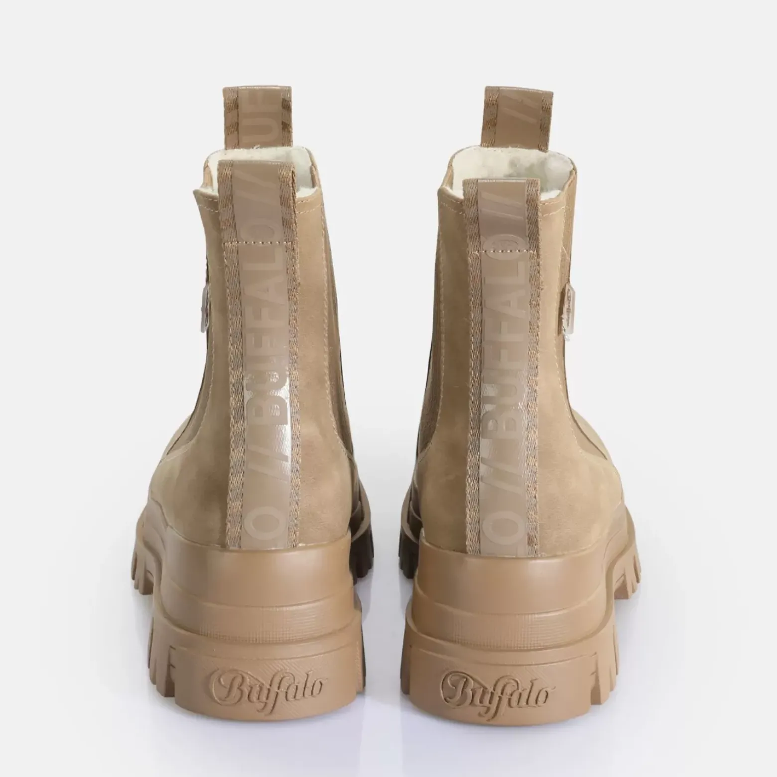 Discount BUFFALO Aspha Chelsea Mid Fourrure De Nubuck Vegan Marron