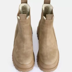 Discount BUFFALO Aspha Chelsea Mid Fourrure De Nubuck Vegan Marron