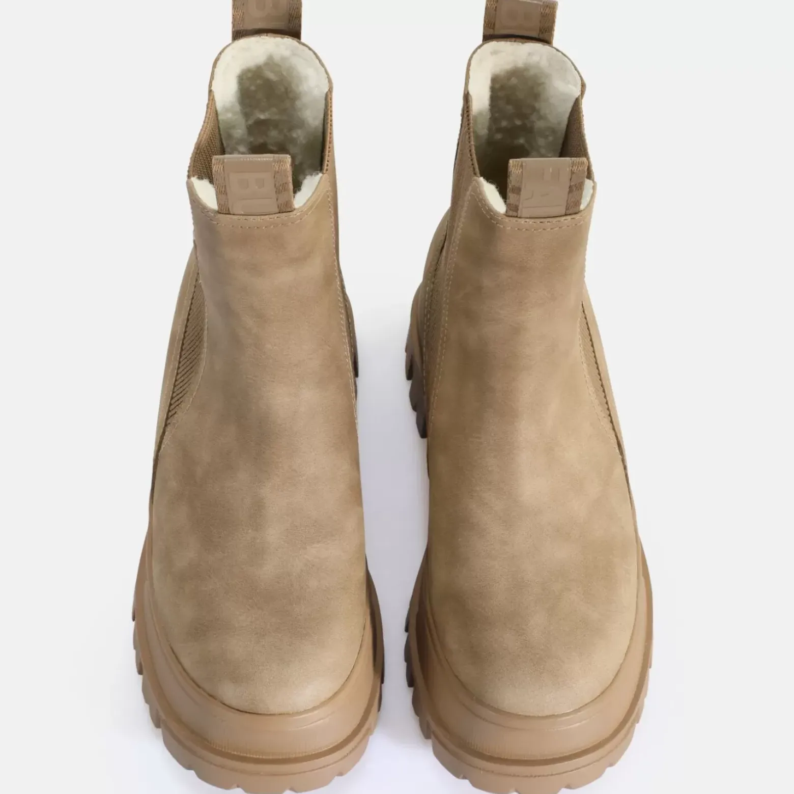 Discount BUFFALO Aspha Chelsea Mid Fourrure De Nubuck Vegan Marron