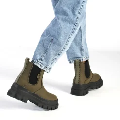 Fashion BUFFALO Aspha Chelsea Warm Boot Vegan Kaki Beige