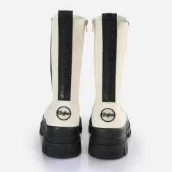 Sale BUFFALO Aspha Clf Chelsea Hi Bottines Vegan Coquille D'Oeuf/ Noir