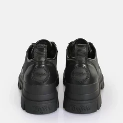 Clearance BUFFALO Aspha Cls Steel Laceup Lo Baskets Basses Vegan Noir