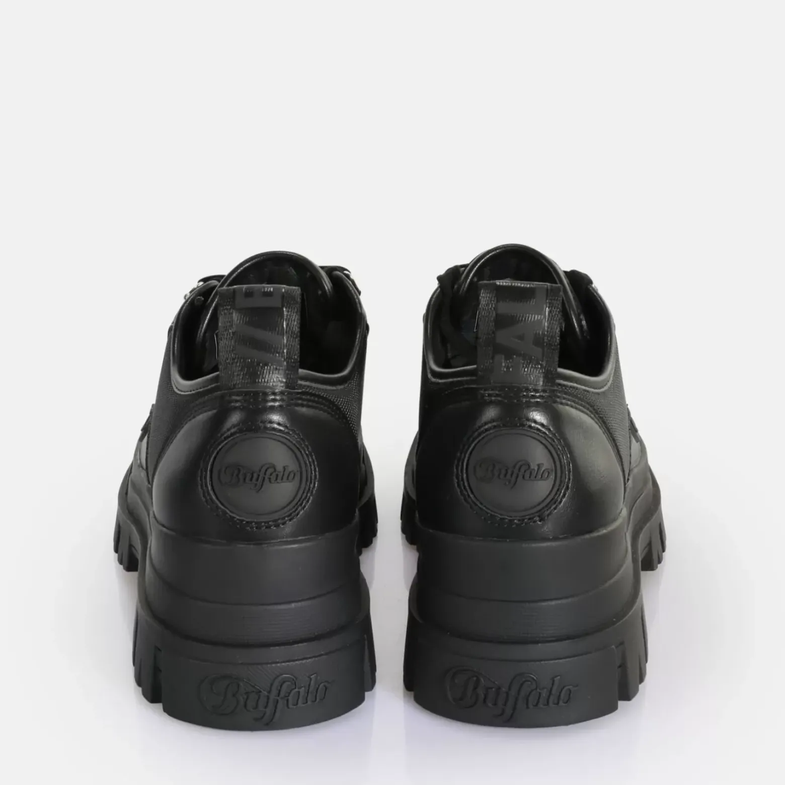 Clearance BUFFALO Aspha Cls Steel Laceup Lo Baskets Basses Vegan Noir