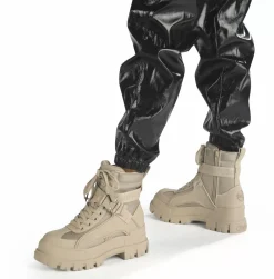 New BUFFALO Aspha Com1 Bottines Hautes Veganes Beige