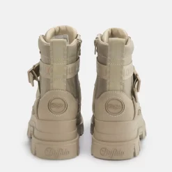 New BUFFALO Aspha Com1 Bottines Hautes Veganes Beige