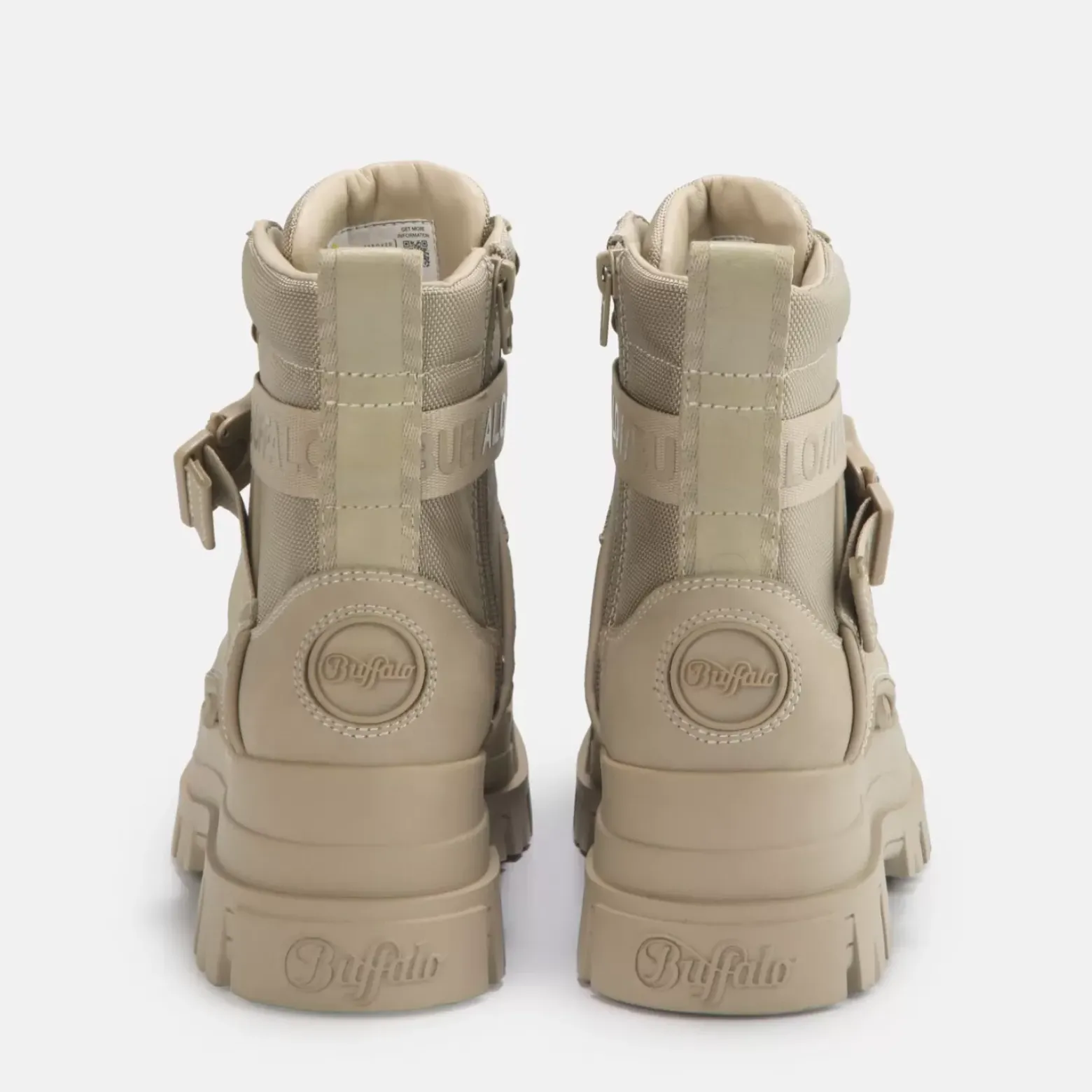 New BUFFALO Aspha Com1 Bottines Hautes Veganes Beige