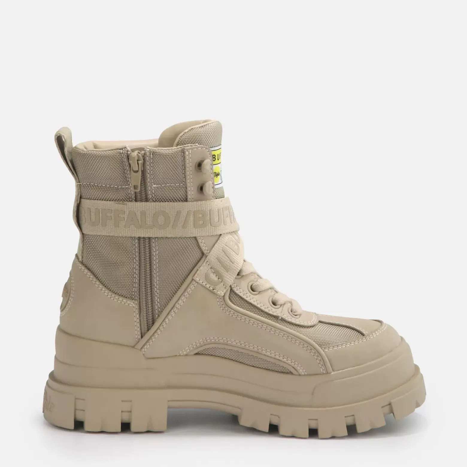 New BUFFALO Aspha Com1 Bottines Hautes Veganes Beige