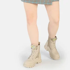 Shop BUFFALO Aspha Com2 Laceup Mid Bottines Vegan Creme