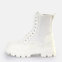 Clearance BUFFALO Aspha Com2 Laceup Mid Bottines Vegan Blanc