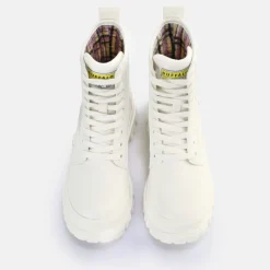 Clearance BUFFALO Aspha Com2 Laceup Mid Bottines Vegan Blanc