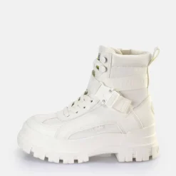 Store BUFFALO Aspha Com1 Laceup Mid Bottines Vegan Blanc