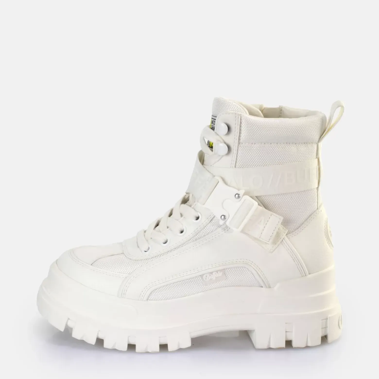 Store BUFFALO Aspha Com1 Laceup Mid Bottines Vegan Blanc