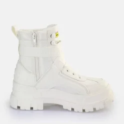 Store BUFFALO Aspha Com1 Laceup Mid Bottines Vegan Blanc