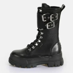 Hot BUFFALO Aspha Com Steel Laceup Hi-Vegan Nappa/Nylon- Noir