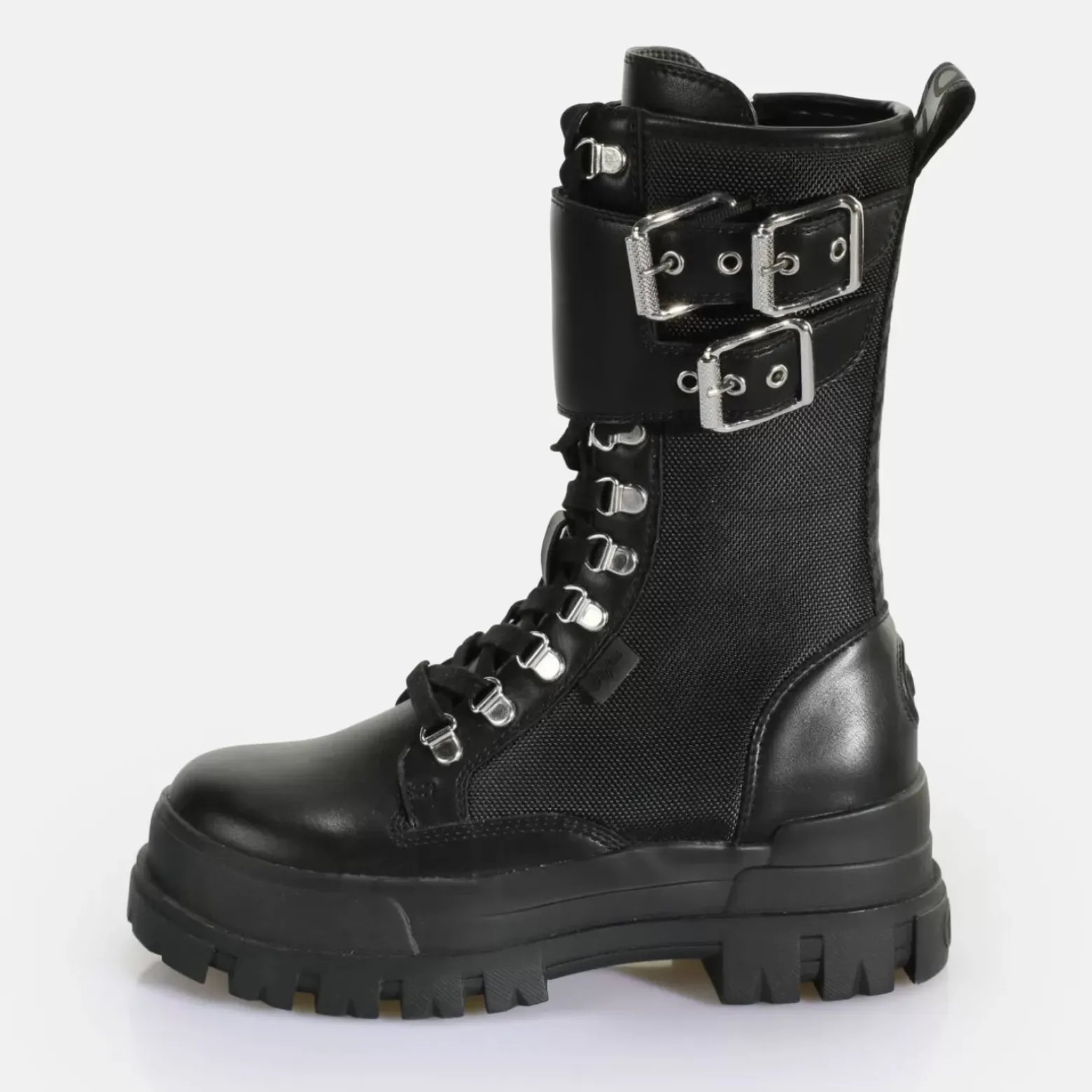 Hot BUFFALO Aspha Com Steel Laceup Hi-Vegan Nappa/Nylon- Noir