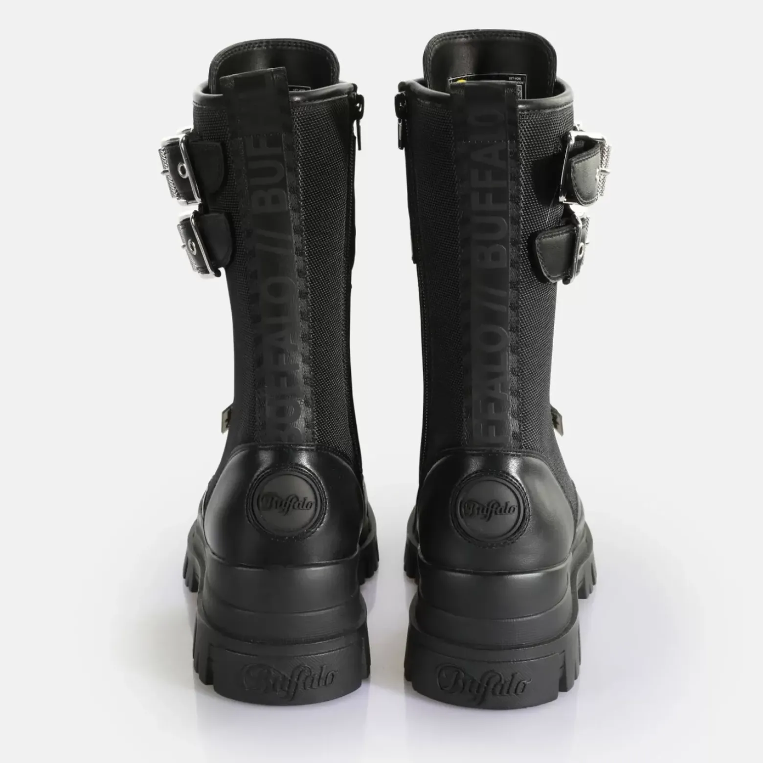 Hot BUFFALO Aspha Com Steel Laceup Hi-Vegan Nappa/Nylon- Noir