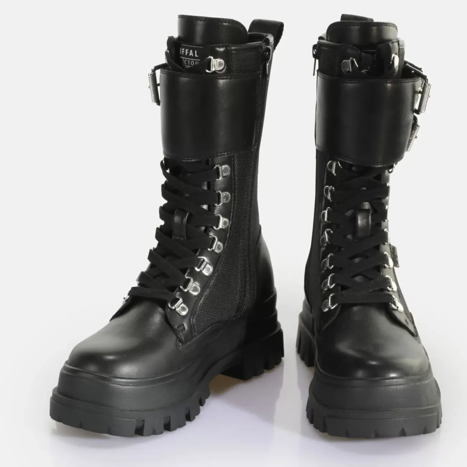 Hot BUFFALO Aspha Com Steel Laceup Hi-Vegan Nappa/Nylon- Noir