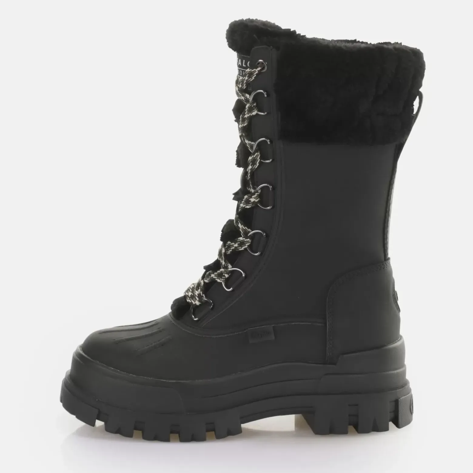 Hot BUFFALO Aspha Duck Boot Warm Bottes A Talon Vegan Noir