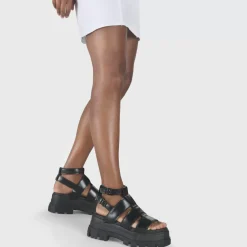 Outlet BUFFALO Aspha Gld Sandales A Plateforme Veganes Noir