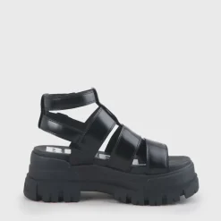 Outlet BUFFALO Aspha Gld Sandales A Plateforme Veganes Noir