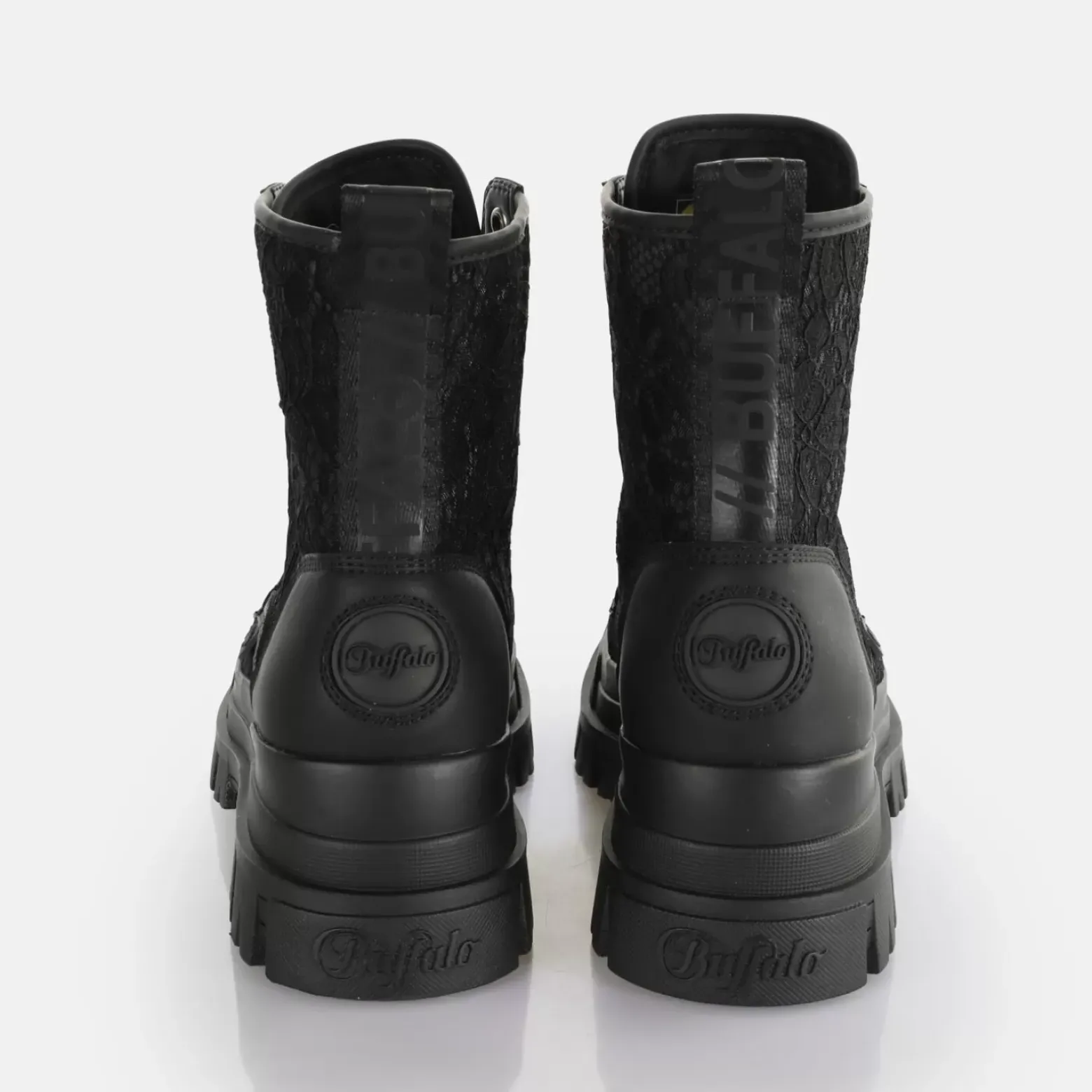 Clearance BUFFALO Aspha Lace Up Hi Noir