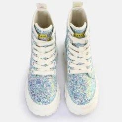 Online BUFFALO Aspha Lace Up Hi Bottines Vegan Argent/Creme Violet