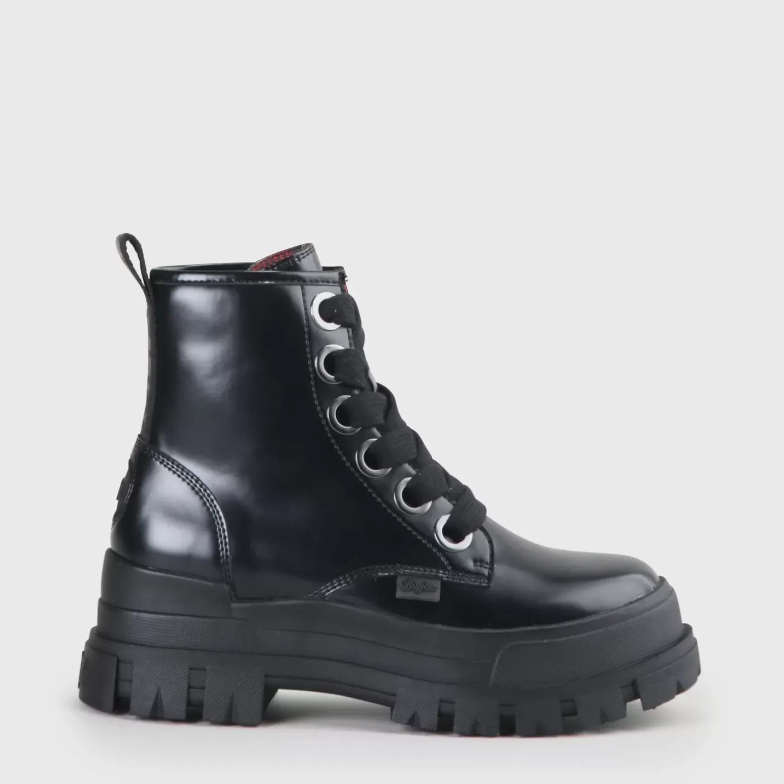 Best Sale BUFFALO Aspha Lace Up Hi Bottines Plates Veganes Noir