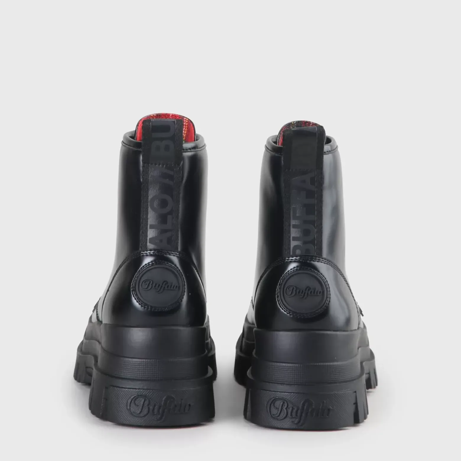 Best Sale BUFFALO Aspha Lace Up Hi Bottines Plates Veganes Noir