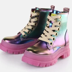 New BUFFALO Aspha Lace Up Hi Bottines Veganes Mermaid Purple Violet