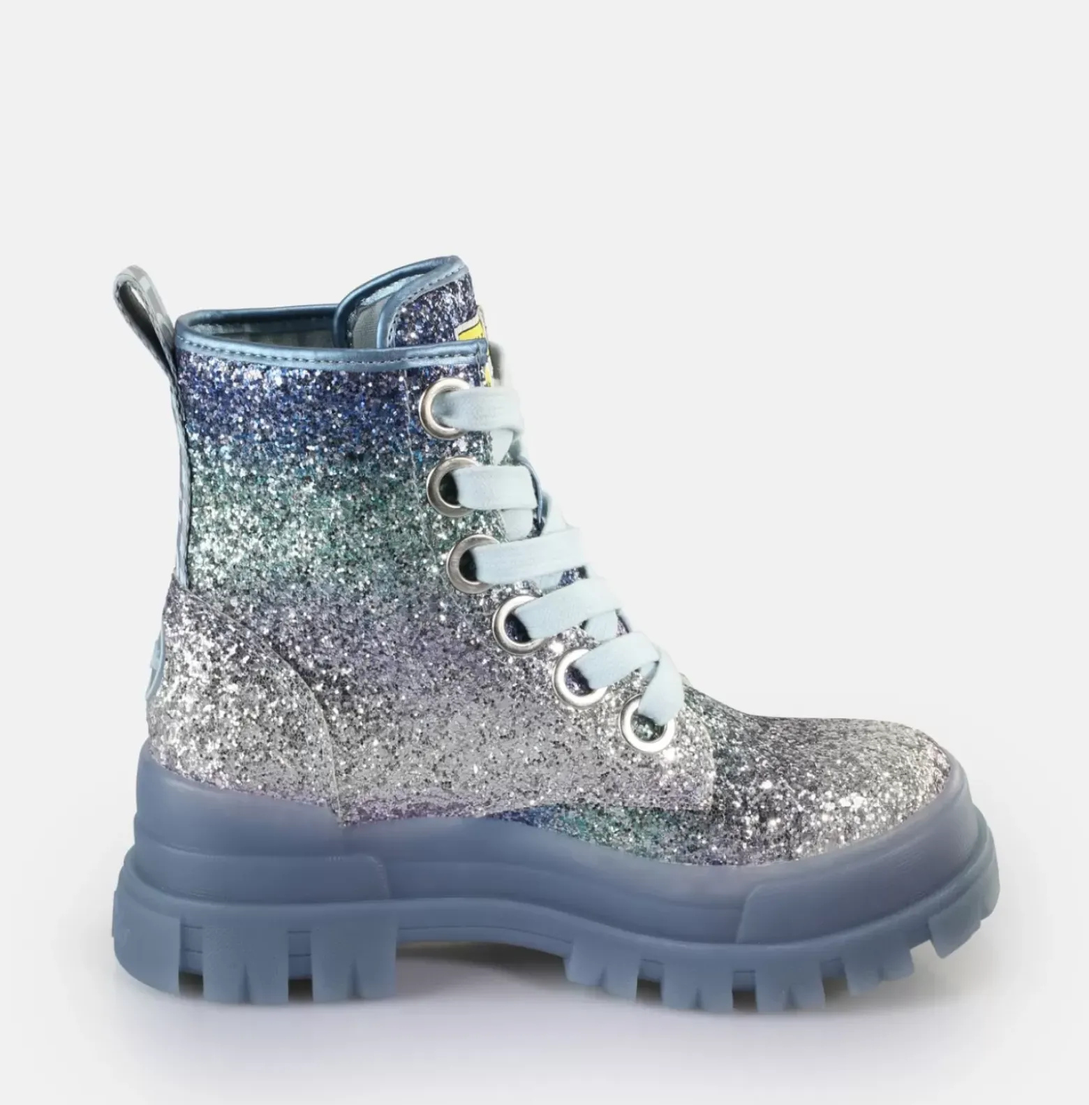 Flash Sale BUFFALO Aspha Lace Up Hi Bottines Veganes Argente/Gris Bleu