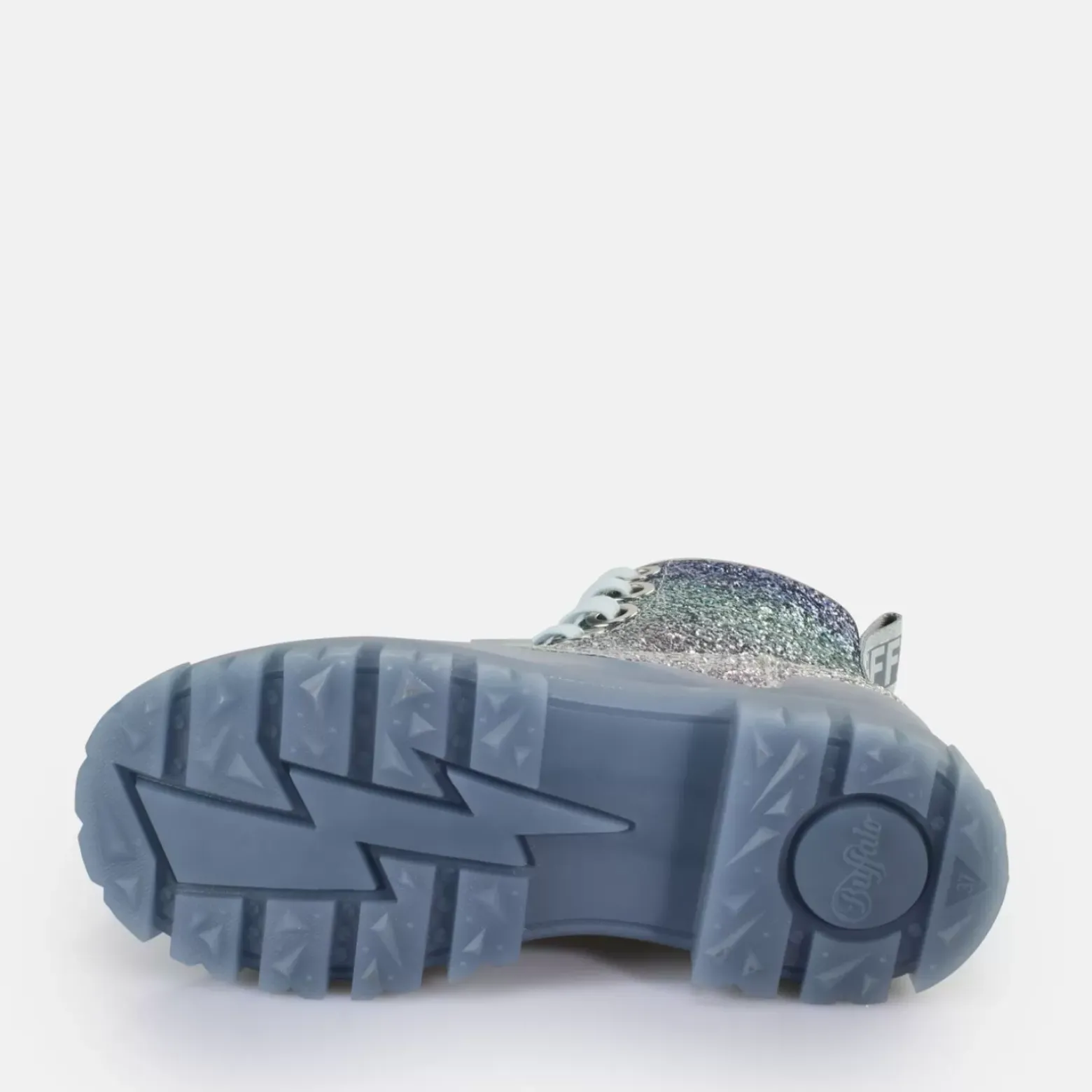 Flash Sale BUFFALO Aspha Lace Up Hi Bottines Veganes Argente/Gris Bleu