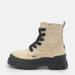 Flash Sale BUFFALO Aspha Lace Up Hi Bottines Plates Veganes Creme Beige