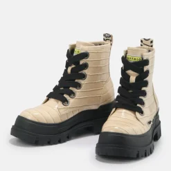 Flash Sale BUFFALO Aspha Lace Up Hi Bottines Plates Veganes Creme Beige