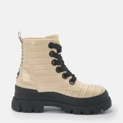 Flash Sale BUFFALO Aspha Lace Up Hi Bottines Plates Veganes Creme Beige