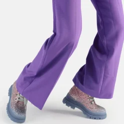 Outlet BUFFALO Aspha Laceup Hi Bottines Vegan Mermaid Purple Glitter Lilas