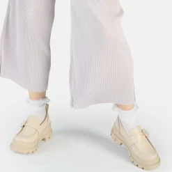 Cheap BUFFALO Aspha Loafer Buckle Chaussures Basses Vegan Beige