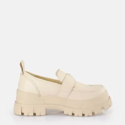 Cheap BUFFALO Aspha Loafer Buckle Chaussures Basses Vegan Beige