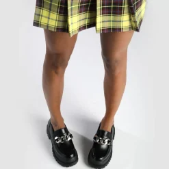 Flash Sale BUFFALO Aspha Loafer Chain Chaussures Basses Vegan/Argent Noir