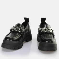 Flash Sale BUFFALO Aspha Loafer Chain Chaussures Basses Vegan/Argent Noir