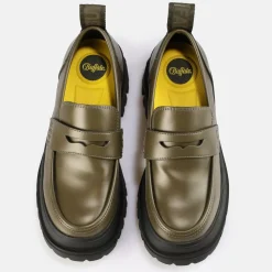 Cheap BUFFALO Aspha Loafer Chaussures Basses Vegan Kaki Beige